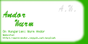 andor wurm business card